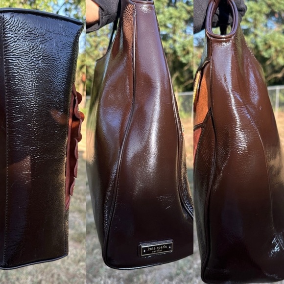 Kate Spade New York Maximillian Maxwell Owl Patent Leather & Suede Handbag Tote - Picture 4 of 4